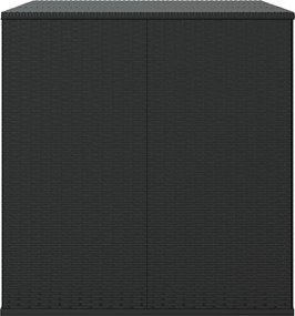 Fekete Polyrattan Kerti Párnatartó Doboz 145 X 100 X 103 Cm