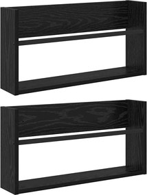 vidaXL Magazin állvány 2 pcs Fekete tölgy 60 x 12 x 30 cm Faanyag