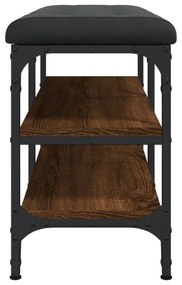 barna tölgy színű szerelt fa cipőtároló pad 82 x 32 x 47 cm