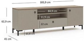 TV szekrény Demandaron 2 (taupe + silverjack tölgy) . 1116814