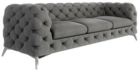 Szürke bársony kanapé 243 cm Chelsea – Ropez