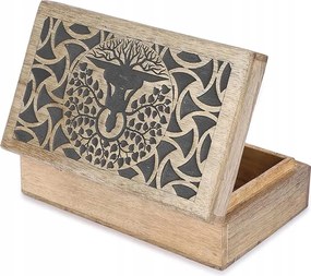 Fa Ékszerdoboz Apró Tárgyak Fa Motívummal