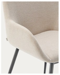 Krémszínű kárpitozott étkezőfotel Konna – Kave Home