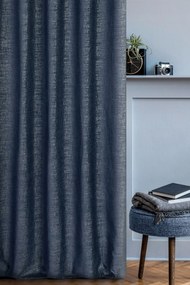 Függöny 140x270 sötétkék szalagos