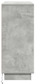 LED-es oldalszekrény Beton Szürke 90x32x75 cm Mérnöki Fa