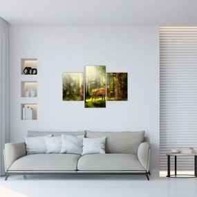 Kép egy szarvas az erdőben (90x60 cm)