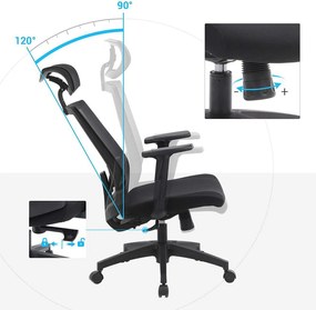 Irodai szék, hálós borítással, ergonomikus számítógépes szék