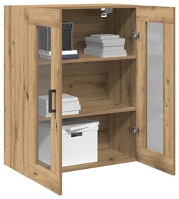 Fali Szekrény üveges ajtókkal Kézműves tölgy 69.5x34x90 cm