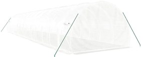 fehér acélvázas melegház 42 m² 14 x 3 x 2 m
