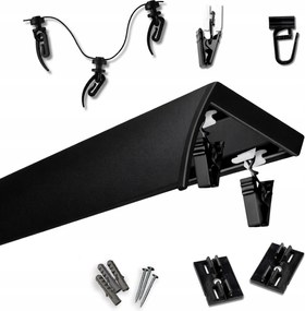 Mennyezeti Függönykarnis Fekete Duo Dupla Slim Sín Alumínium Borítással 320CM