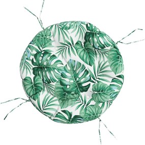 vidaXL levélmintás oxford-szövet kerek párna Ø 60 x 11 cm