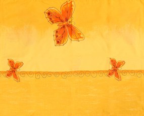 ORANGE BUTTERFLY sárga-narancssárga pamut ágyneműhuzat Ágyneműhuzat mérete: 70 x 90 cm | 140 x 200 cm