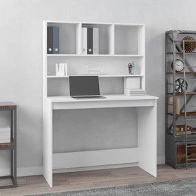 fehér szerelt fa íróasztal polcokkal 102 x 45 x 148 cm