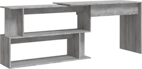 vidaXL szürke sonoma színű szerelt fa sarokasztal 200 x 50 x 76 cm