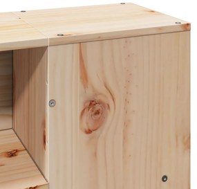 vidaXL tömör fa könyvespolcos ágy matrac nélkül 120 x 190 cm