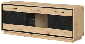TV asztal/szekrény Pont RTV2D1W (artisan tölgy + matt fekete). Akció -18%. 1063039