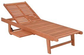 Krémszínű-natúr színű tömörfa kerti napozóágy San Diego – Garden Pleasure