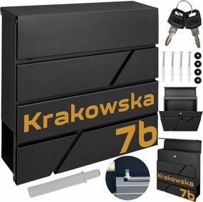 Modern Postaláda Fekete Arany Mintás