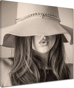 Vászonkép 60x60 Szűz a kalapban Stílus