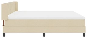 Boxspring Ágy Matrac Kígyóban Krém 200x200 cm Szövet