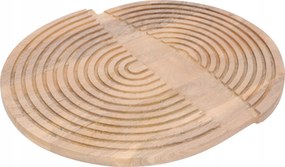 Fa Tálca 41x35cm ovális boho stílusú gyertyatartó állvány