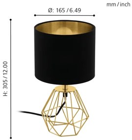 Eglo 95788- Asztali lámpa CARLTON 2 1xE14/60W/230V