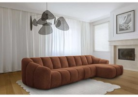 Terrakotta színű sarokkanapé (jobb oldali-heverő résszel) Shell – Miuform