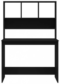 fekete szerelt fa íróasztal polcokkal 102 x 45 x 148 cm