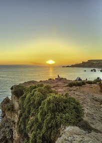 Poszter 50x70cm Ghajn Tuffieha Tower és Golden Bay, Assaf Frank