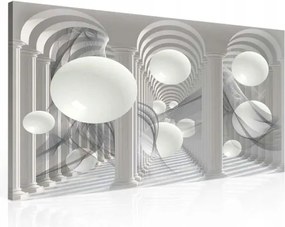 Vászonkép 100x75 3D absztrakt perspektíva gömbök oszlopok ívek minimalizmus művészet
