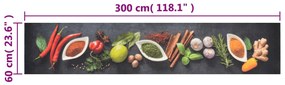 mosható fűszermintás bársony konyhaszőnyeg 60 x 300 cm