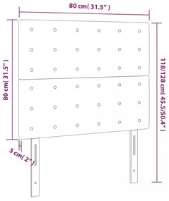 világosszürke szövet LED-es fejtámla 80x5x118/128 cm