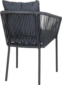 Sötétszürke fém-párnázott kerti szék Salerno – House Nordic