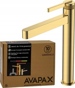 Álló mosdó csaptelep magas arany csaptelep pultra szerelhető mosdóhoz Avapax