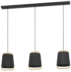 Eglo 390186 - Csillár zsinóron CAMALOZA 3xE27/40W/230V fekete