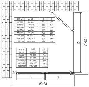 Erga Berlin, zuhanykabin összecsukható ajtóval 110 (ajtó) x 100 (fal) x 195 cm, 6mm átlátszó üveg, króm profil, ERG-V02-BERLIN-D110G100-CL-CR