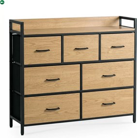 Komoda z Szufladami HUDSON 98 cm Dąb/Czarny