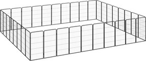 vidaXL 36-paneles fekete porszórt acél kutyakennel 50 x 100 cm
