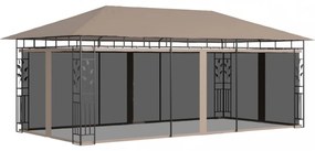 tópszínű pavilon szúnyoghálóval 6 x 3 x 2,73 m 180 g/m²
