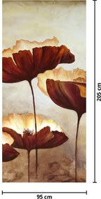Fotótapéta ajtóra - Piros virágok (95x205cm)