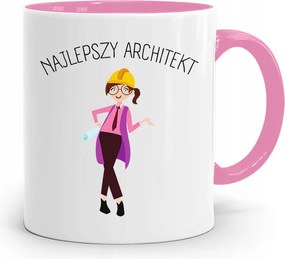 Rózsaszín Építész Bögre A Legjobb Építész fényképes nyomtatással