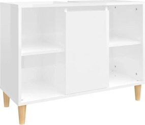 vidaXL magasfényű fehér szerelt fa mosdószekrény 80 x 33 x 60 cm