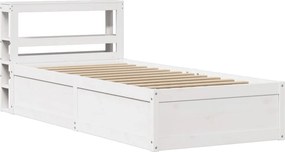 vidaXL fehér tömör fenyőfa ágykeret fejtámlával 75 x 190 cm
