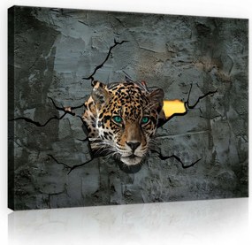 Vászonkép 70x50 Pillantás a falon Jaguar High-Tech vizuális elem