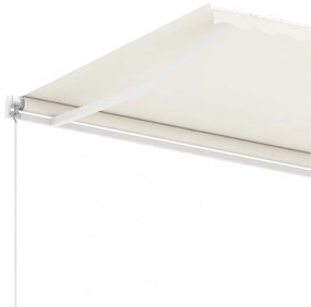 krémszínű kézzel kihúzható póznás napellenző 350 x 250 cm