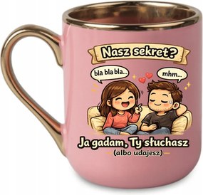 Elegáns bögre A mi titkunk? Én beszélek, Te hallgatod Valentin-nap 330 Rózsaszín