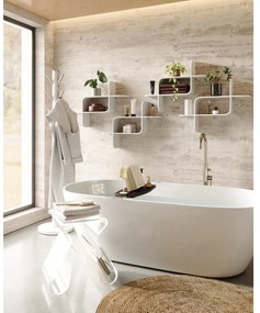 Fehér többszintes kaucsukfa fali polc 62 cm Montage – Umbra