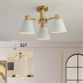 Brilagi - Felületre szerelt csillár LUND WOOD 3xE27/40W/230V, átmérő 50 cm, kaucsukfa