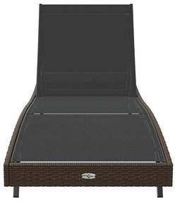 Napozó 1-személy 70 x 197 x 82 cm Poli rattan, fém