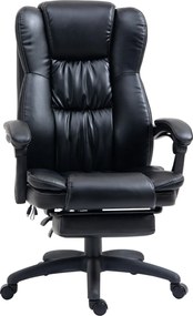 Vinsetto Ergonomikus Irodai Szék Masszázs Funkcióval, Dönthető Vezetői Szék Magasságállító Funkcióval, Forgószék Lábzsákkal, Távvezérléssel, Műbőr, Fe